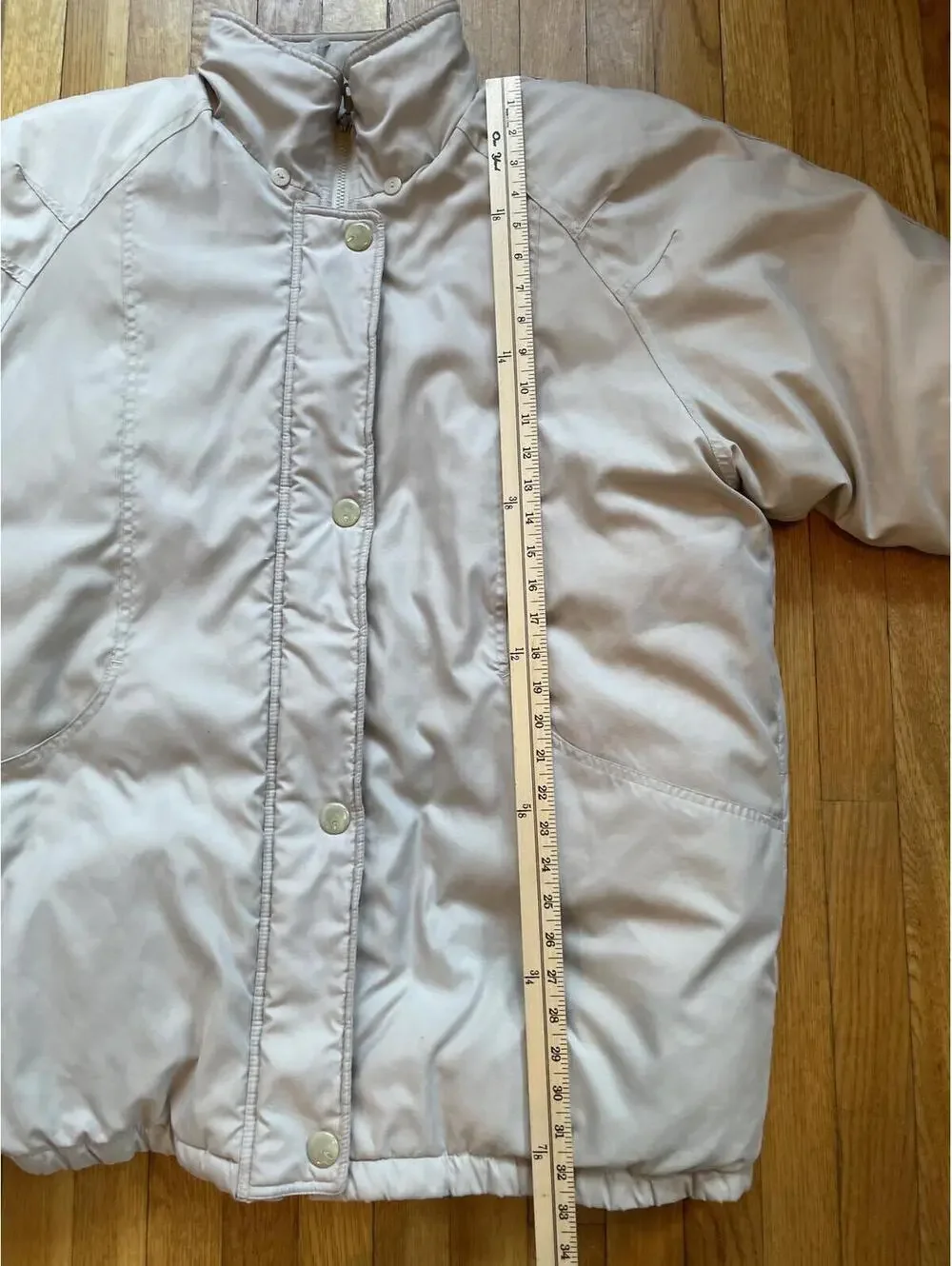 Vintage Men's Herman Kay Down To Earth Puffer Coat 2X Beige Duck Down Beige 90s